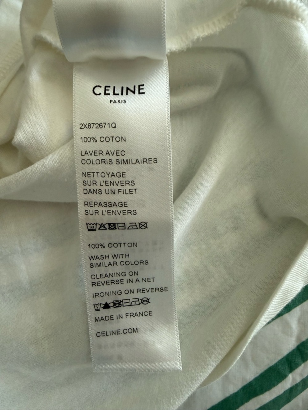 CELINE Paris White Cotton Tee size S - Picture 4 of 5